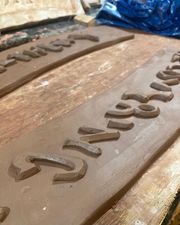 Fabricating the markers for Remembering Together, Dumfries & Galloway, Phase 2.