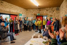 Image from the launch of The Dispersed Memorial Forest at NTS Threave Nature Reserve, Castle Douglas, on Thursday, 27 June, 2024.