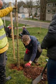 Image from the planting of The Dispersed Memorial Forest in The Crichton & NHS Mountainhall, Dumfries, Scotland.