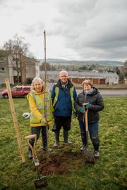 Image from the planting of The Dispersed Memorial Forest in The Crichton & NHS Mountainhall, Dumfries, Scotland.