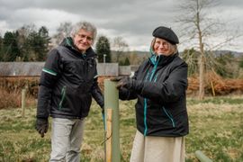 Image from the planting of The Dispersed Memorial Forest in The Crichton & NHS Mountainhall, Dumfries, Scotland.
