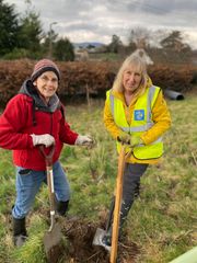 Image from the planting of The Dispersed Memorial Forest in The Crichton & NHS Mountainhall, Dumfries, Scotland.