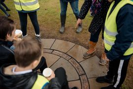 Image from the launch of The Dispersed Memorial Forest at Bell Crecent Park, Sanquhar, on Friday, 14 June, 2024.