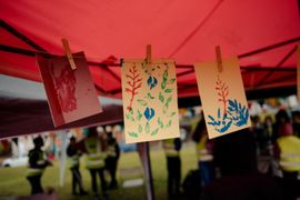 Image from the launch of The Dispersed Memorial Forest at Bell Crecent Park, Sanquhar, on Friday, 14 June, 2024.