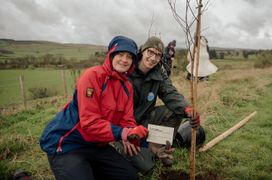 Image from the launch of The Dispersed Memorial Forest at Bell Crecent Park, Sanquhar, on Friday, 14 June, 2024.