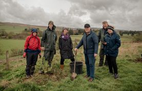 Image from the launch of The Dispersed Memorial Forest at Bell Crecent Park, Sanquhar, on Friday, 14 June, 2024.